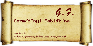 Germányi Fabiána névjegykártya